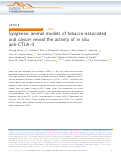 Cover page: Syngeneic animal models of tobacco-associated oral cancer reveal the activity of in situ anti-CTLA-4