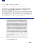 Cover page: ATS Core Curriculum 2021. Pediatric Pulmonary Medicine: Pulmonary Infections