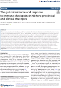 Cover page: The gut microbiome and response to immune checkpoint inhibitors: preclinical and clinical strategies