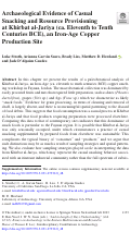 Cover page: Archaeological Evidence of Casual Snacking and Resource Provisioning at Khirbat al-Jariya (ca. Eleventh to Tenth Centuries BCE), an Iron-Age Copper Production Site