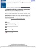 Cover page: Factors Associated With Managerial Innovation in Public Human Service Organizations