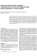 Cover page: Frequency-domain photon migration measurements of normal and malignant tissue optical properties in a human subject.