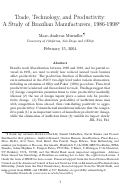 Cover page: Trade, Technology, and Productivity: A Study of Brazilian Manufacturers, 1986-1998