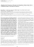 Cover page: Adapting social neuroscience measures for schizophrenia clinical trials, Part 2: trolling the depths of psychometric properties.