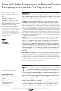 Cover page: Salary and Quality Compensation for Physician Practices Participating in Accountable Care Organizations