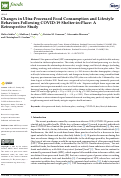 Cover page: Changes in Ultra-Processed Food Consumption and Lifestyle Behaviors Following COVID-19 Shelter-in-Place: A Retrospective Study