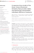 Cover page: A response time model of the three-choice Mnemonic Similarity Task provides stable, mechanistically interpretable individual-difference measures