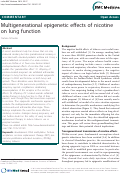 Cover page: Multigenerational epigenetic effects of nicotine on lung function