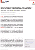 Cover page: Genomic Features Predict Bacterial Life History Strategies in Soil, as Identified by Metagenomic Stable Isotope Probing