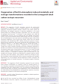 Cover page: Oxygenation of Earths atmosphere induced metabolic and ecologic transformations recorded in the Lomagundi-Jatuli carbon isotopic excursion.