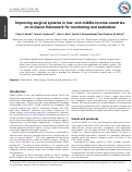 Cover page: Improving surgical systems in low- and middle-income countries: an inclusive framework for monitoring and evaluation