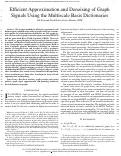 Cover page: Efficient Approximation and Denoising of Graph Signals Using the Multiscale Basis Dictionaries