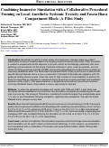 Cover page: Combining Immersive Simulation with a Collaborative Procedural Training on Local Anesthetic Systemic Toxicity and Fascia Iliaca Compartment Block: A Pilot Study