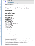 Cover page: Dietary and Complementary Feeding Practices of US Infants, 6 to 12 Months: A Narrative Review of the Federal Nutrition Monitoring Data.