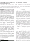 Cover page: Assessing Patient-centered Care: One Approach to Health Disparities Education