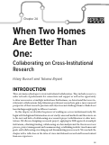 Cover page: When Two Homes Are Better Than One: Collaborating on Cross-Institutional Research