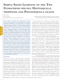 Cover page: Simple Shape Learning of the Two Stomatopod Species: Haptosquilla trispinosa and Pseudosquilla ciliata