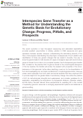 Cover page: Interspecies Gene Transfer as a Method for Understanding the Genetic Basis for Evolutionary Change: Progress, Pitfalls, and Prospects