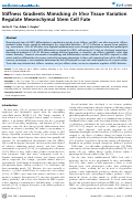 Cover page: Stiffness Gradients Mimicking In Vivo Tissue Variation Regulate Mesenchymal Stem Cell Fate