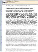 Cover page: Common genetic variation near the connexin-43 gene is associated with resting heart rate in African Americans: A genome-wide association study of 13,372 participants