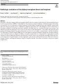 Cover page: Radiologic evaluation of the kidney transplant donor and recipient