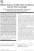 Cover page: Diffusion Features of White Matter in Tuberous Sclerosis With Tractography