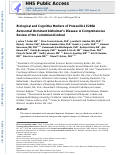 Cover page: Biological and Cognitive Markers of Presenilin1 E280A Autosomal Dominant Alzheimer’s Disease: A Comprehensive Review of the Colombian Kindred