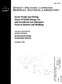 Cover page: Sector Trends and Driving Forces of Global Energy Use and Greenhouse Gas Emissions: Focus in Industry and Buildings