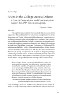 Cover page: AAPIs in the College Access Debate: A Case of Generational and Communication Gaps in the AAPI Education Agenda