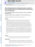 Cover page: Effect of moderately intense perioperative glucose control on renal allograft function: a pilot randomized controlled trial in renal transplantation.