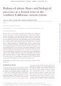 Cover page: Enhanced nitrate fluxes and biological processes at a frontal zone in the southern California current system