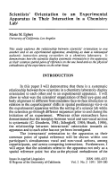 Cover page: Scientists' Orientation to an Experimental Apparatus in Their Interaction in a Chemistry Lab