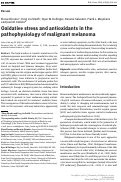 Cover page: Oxidative stress and antioxidants in the pathophysiology of malignant melanoma