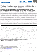 Cover page: Viral and Host Factors Are Associated With Mortality in Hospitalized Patients With COVID-19.