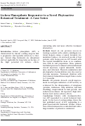 Cover page: Lichen Planopilaris Responsive to a Novel Phytoactive Botanical Treatment: A Case Series.