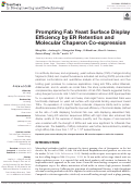 Cover page: Prompting Fab Yeast Surface Display Efficiency by ER Retention and Molecular Chaperon Co-expression