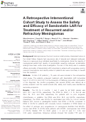 Cover page: A Retrospective Interventional Cohort Study to Assess the Safety and Efficacy of Sandostatin LAR for Treatment of Recurrent and/or Refractory Meningiomas