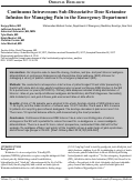 Cover page: Continuous Intravenous Sub-Dissociative Dose Ketamine Infusion for Managing Pain in the Emergency Department