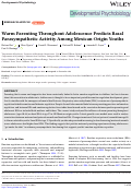 Cover page of Warm Parenting Throughout Adolescence Predicts Basal Parasympathetic Activity Among Mexican‐Origin Youths