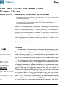 Cover page: Birth Defects Associated with Prenatal Alcohol Exposure-A Review.