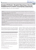 Cover page: Surgical Patients Hospital Experience Scores: Neighborhood Context Conceptual Framework.