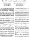 Cover page: Fast BFS-Based Triangle Counting on GPUs
