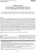 Cover page: FAIR SCI Ahead: The Evolution of the Open Data Commons for Pre-Clinical Spinal Cord Injury Research