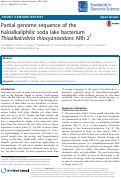 Cover page: Partial genome sequence of the haloalkaliphilic soda lake bacterium Thioalkalivibrio thiocyanoxidans ARh 2T