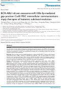 Cover page: BCR-ABL1-driven exosome-miR130b-3p-mediated gap-junction Cx43 MSC intercellular communications imply therapies of leukemic subclonal evolution.