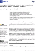 Cover page: T2-Weighted MRI Radiomic Features Predict Prostate Cancer Presence and Eventual Biochemical Recurrence.