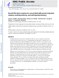 Cover page: Recent life stress exposure is associated with poorer long-term memory, working memory, and self-reported memory