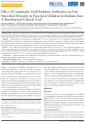 Cover page: Effect of Commonly Used Pediatric Antibiotics on Gut Microbial Diversity in Preschool Children in Burkina Faso: A Randomized Clinical Trial.