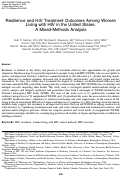 Cover page: Resilience and HIV Treatment Outcomes Among Women Living with HIV in the United States: A Mixed-Methods Analysis