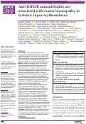 Cover page: Anti-KIF20B autoantibodies are associated with cranial neuropathy in systemic lupus erythematosus.